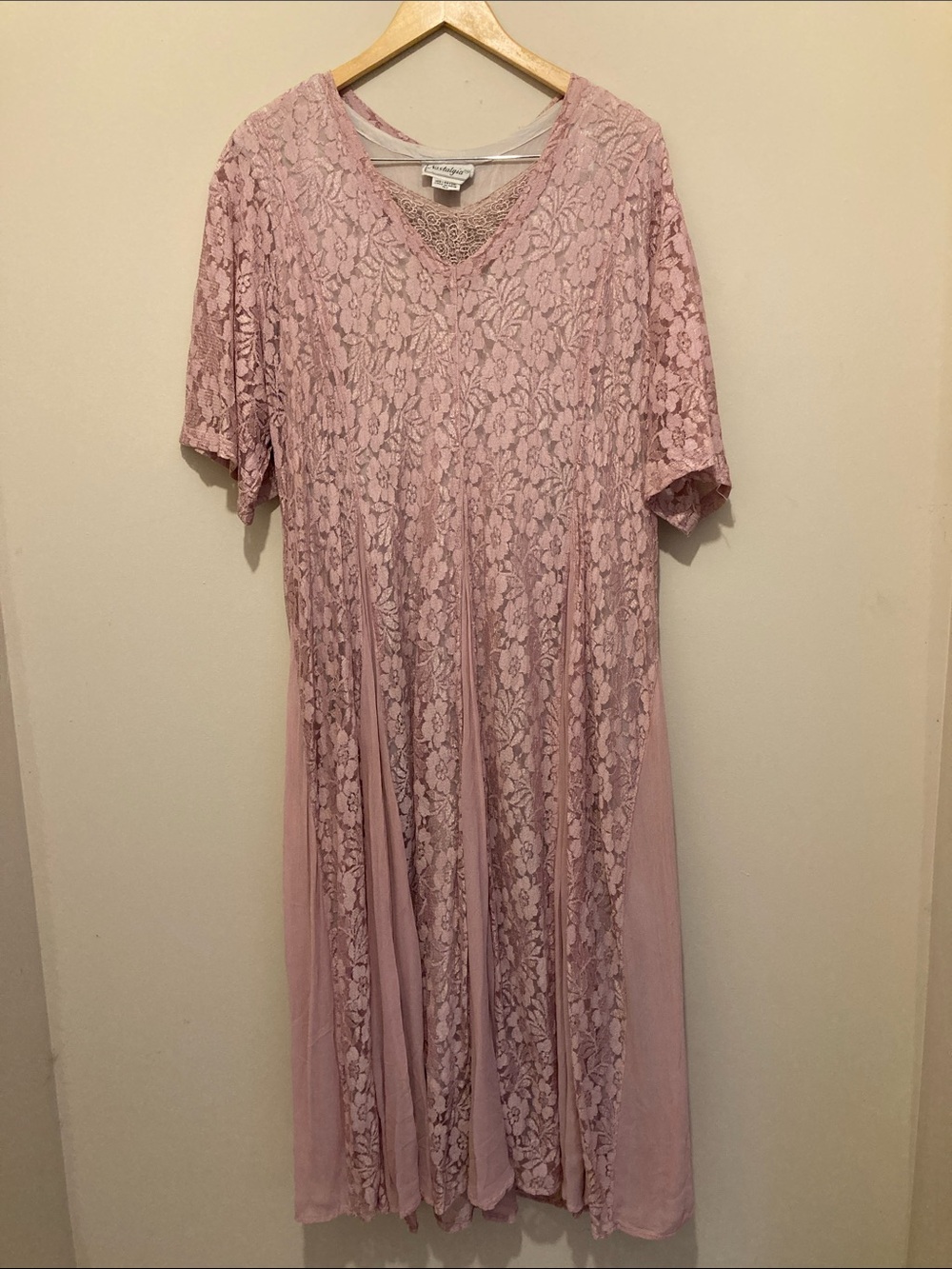 Nostalgia 90’s  Vintage Dusty Rose maxi dress Sz L
